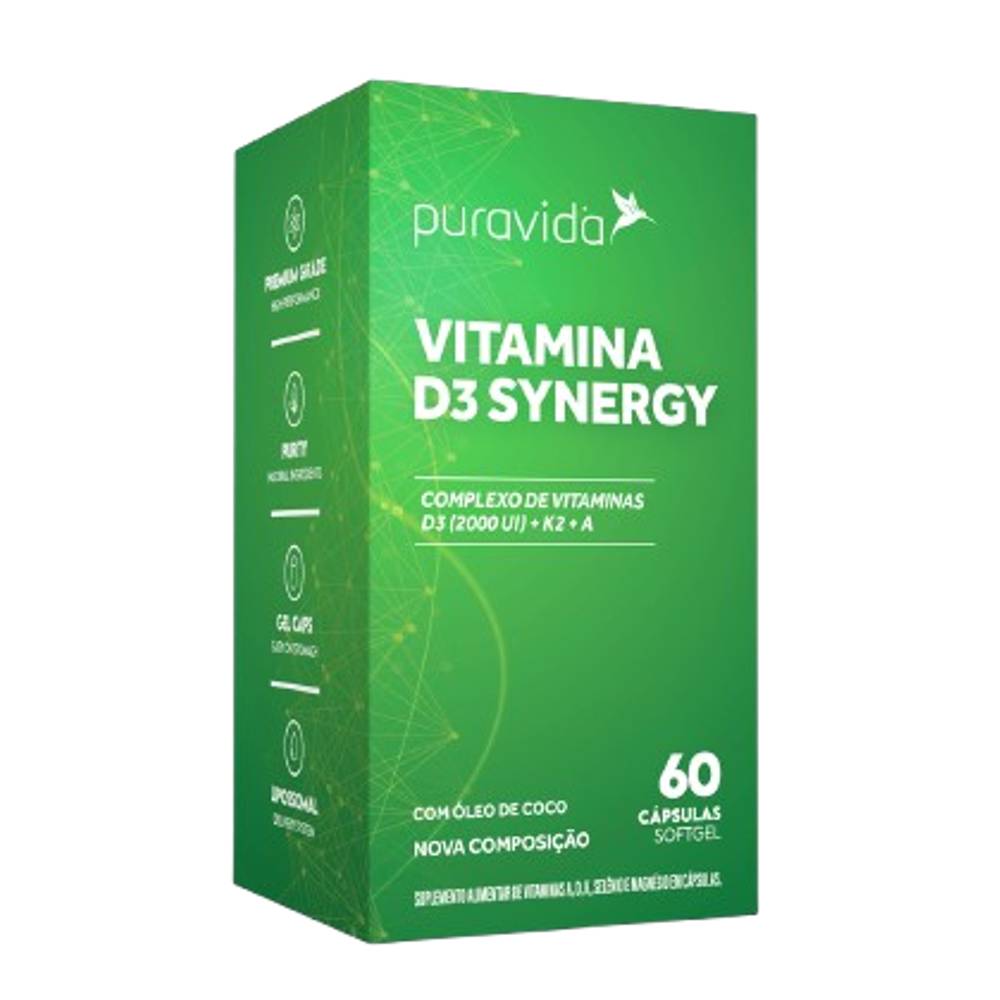 Vitamina D3 Synergy 60 Cápsulas Puravida :: UniNatural