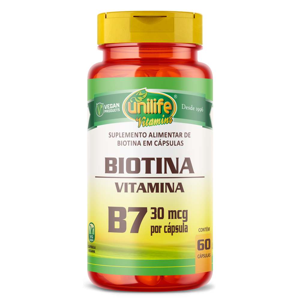 Vitamina B7 Biotina 60 Cápsulas Unilife Uninatural 7113