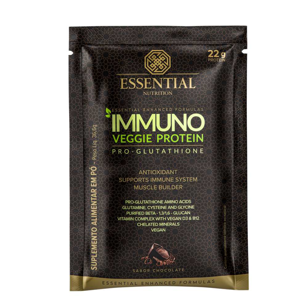 Immuno Veggie Protein Cacao Sachê de 36,6g Essential Nutrition