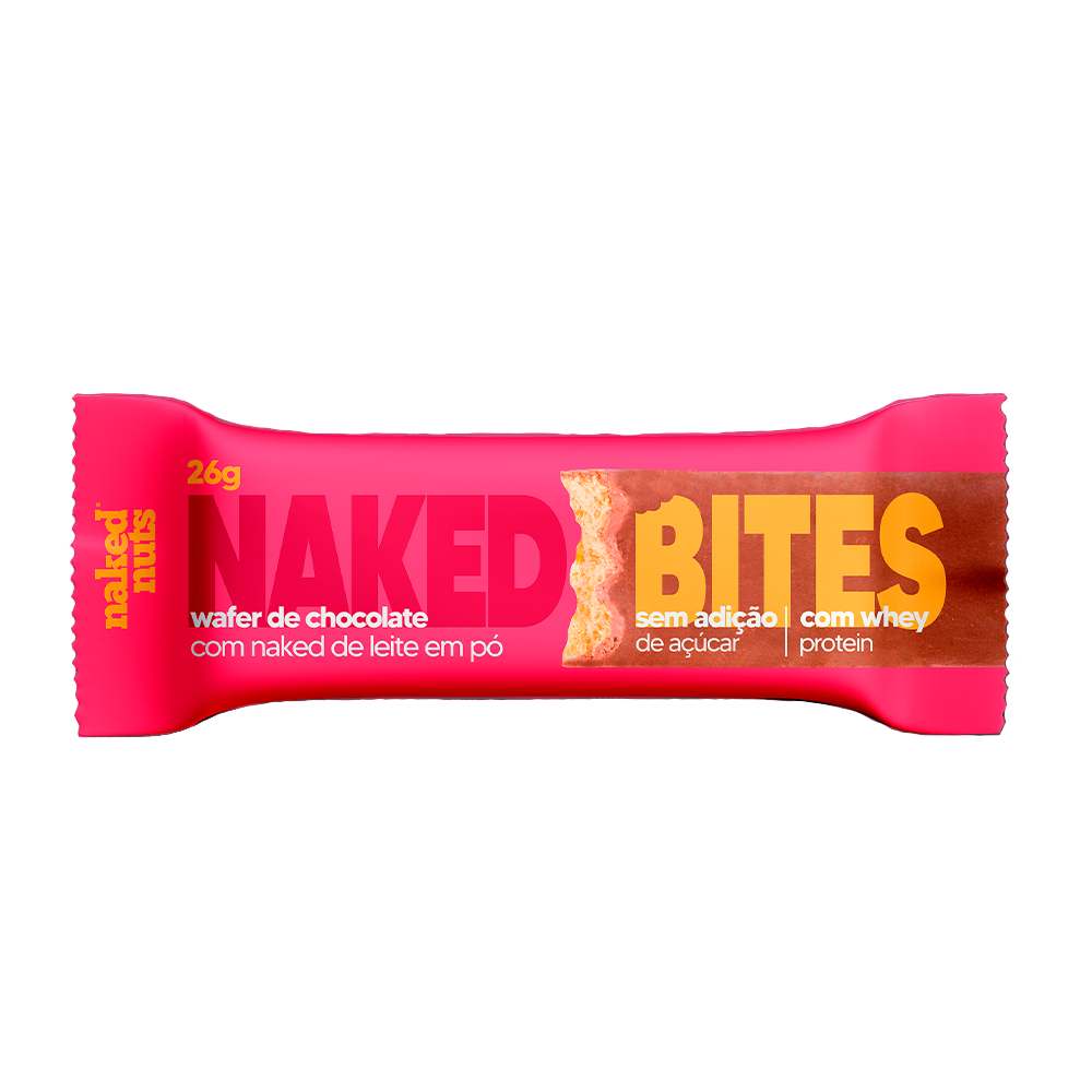 Naked Bites Wafer de Chocolate ao Leite com Naked de Leite em Pó 26g